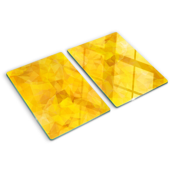 Skleněná krájecí deska Žlutá geometrická mozaika