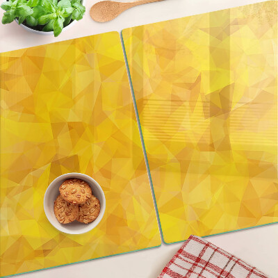 Skleněná krájecí deska Žlutá geometrická mozaika