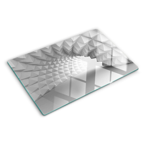 Skleněná deska do kuchyně 3D geometrický vzor