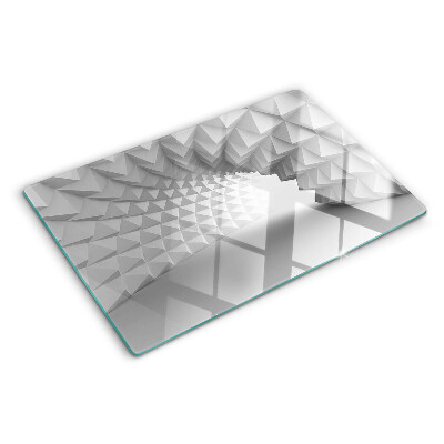 Skleněná deska do kuchyně 3D geometrický vzor