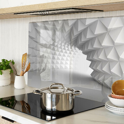 Skleněná deska do kuchyně 3D geometrický vzor