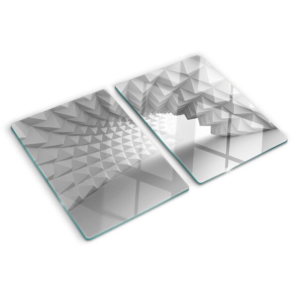 Skleněná deska do kuchyně 3D geometrický vzor