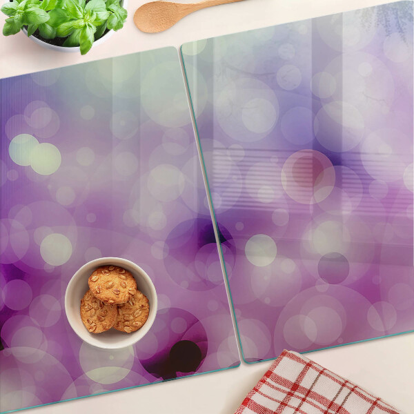 Skleněná deska do kuchyně Bokeh v odstínech fialové a růžové