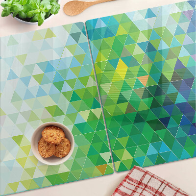 Skleněná krájecí deska Geometrie barevných trojúhelníků