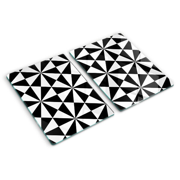 Krájecí prkénko skleněné Geometrické trojúhelníky v černé a bílé