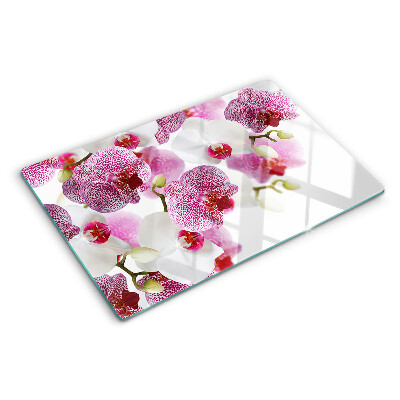 Krájecí prkénko skleněné Orchideje v pozadí okna