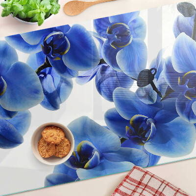 Skleněná deska do kuchyně Modré orchideje