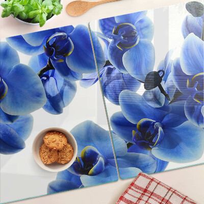 Skleněná deska do kuchyně Modré orchideje