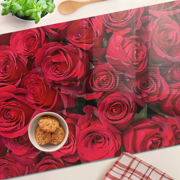 Skleněná krájecí deska Červené růže
