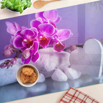 Skleněné krájecí prkénko Orchideje na kamenech