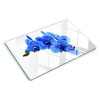 Skleněná deska do kuchyně Modré orchideje