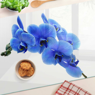 Skleněná deska do kuchyně Modré orchideje