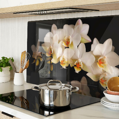 Krájecí prkénko skleněné Orchideje na černém pozadí