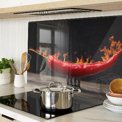 Skleněné krájecí prkénko Oheň a chilli paprička