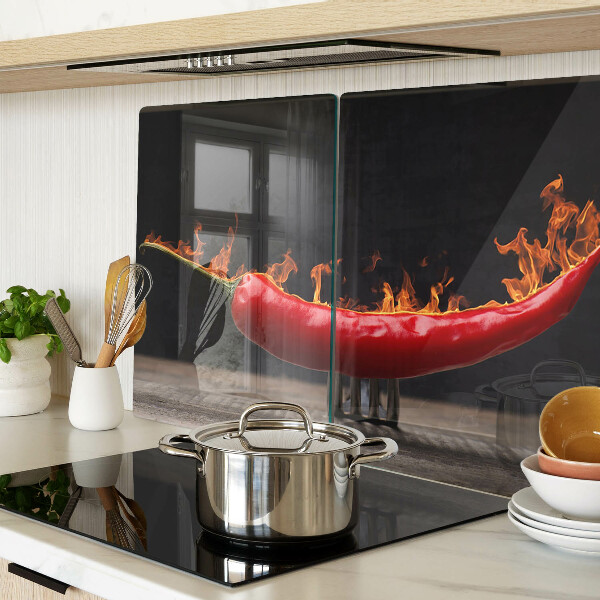 Skleněné krájecí prkénko Oheň a chilli paprička