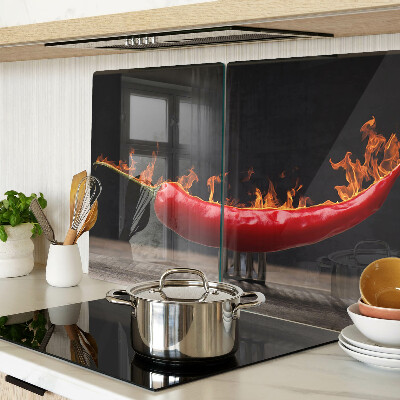Skleněné krájecí prkénko Oheň a chilli paprička
