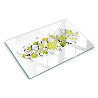 Krájecí prkénko skleněné Citrony a led
