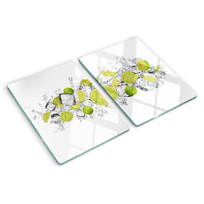 Krájecí prkénko skleněné Citrony a led
