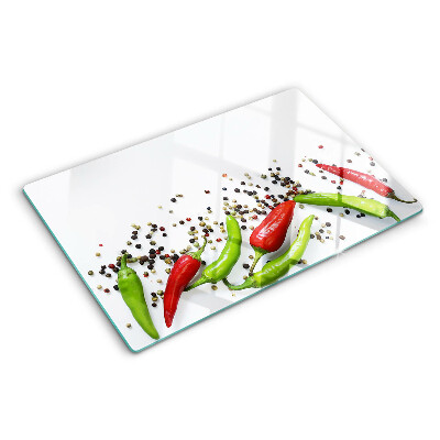 Skleněné krájecí prkénko Paprika a pepř