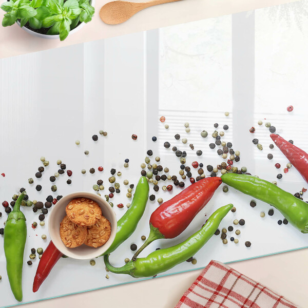 Skleněné krájecí prkénko Paprika a pepř