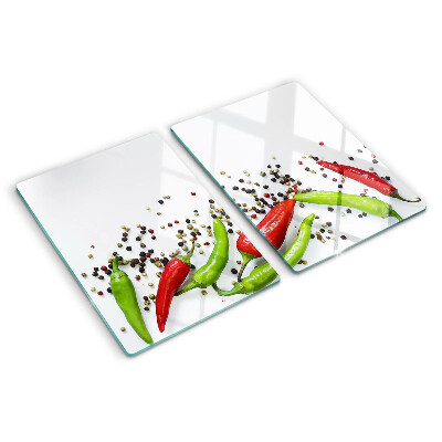 Skleněné krájecí prkénko Paprika a pepř