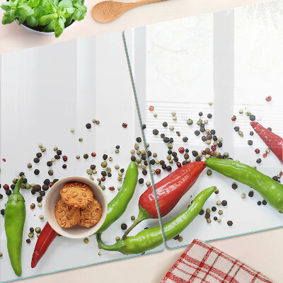 Skleněné krájecí prkénko Paprika a pepř