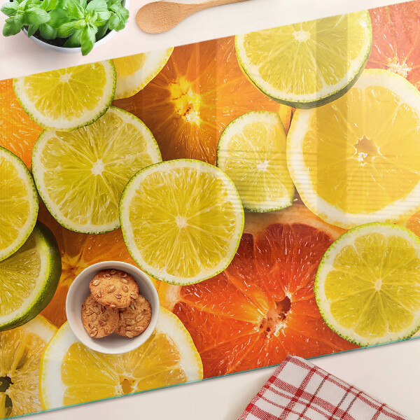 Skleněná krájecí deska Citrusové plody a citrusové plody