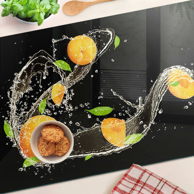 Skleněná deska do kuchyně Citrusové plody ve vodě