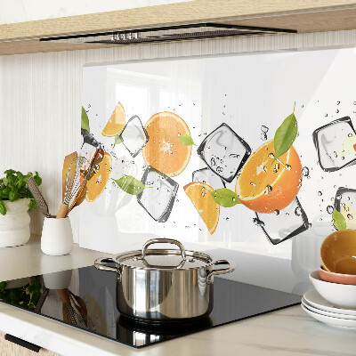 Skleněná deska do kuchyně Citrus s ledem