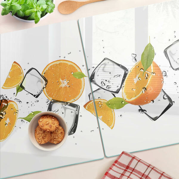 Skleněná deska do kuchyně Citrus s ledem