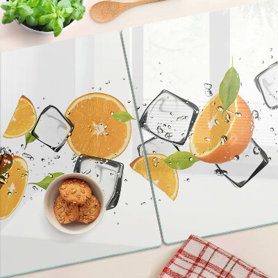 Skleněná deska do kuchyně Citrus s ledem