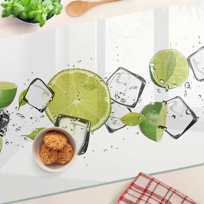 Skleněná krájecí deska Citrony s ledem ve vodě