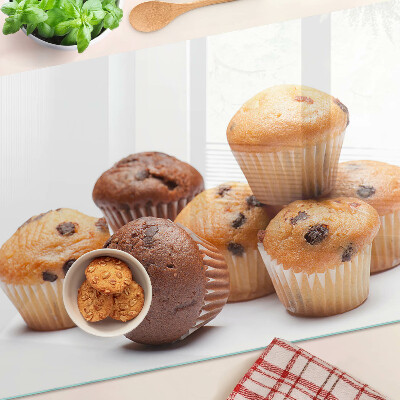 Skleněná deska do kuchyně Čokoládové a vanilkové muffiny