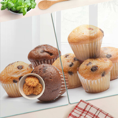 Skleněná deska do kuchyně Čokoládové a vanilkové muffiny