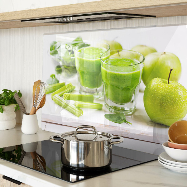 Skleněná krájecí deska Zelené smoothie s čerstvými ingrediencemi