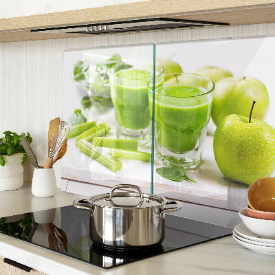 Skleněná krájecí deska Zelené smoothie s čerstvými ingrediencemi