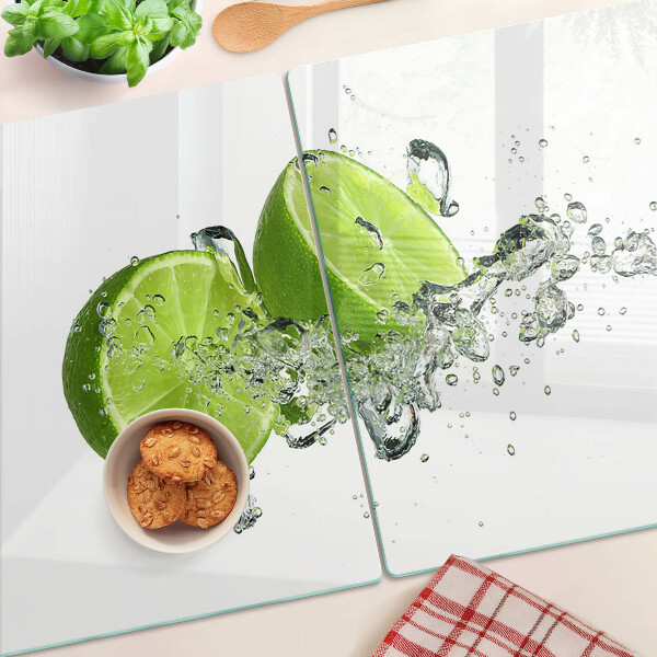 Skleněná deska do kuchyně Citrony v bublinkové vodě