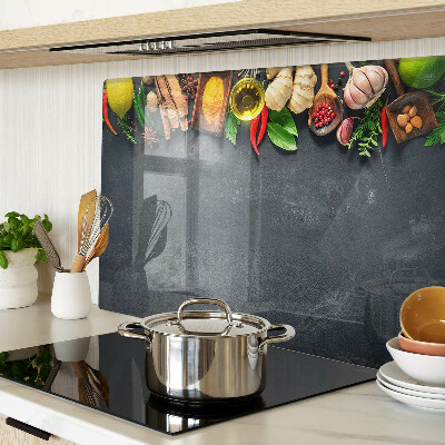 Krájecí prkénko skleněné Kuchyňské koření a ingredience