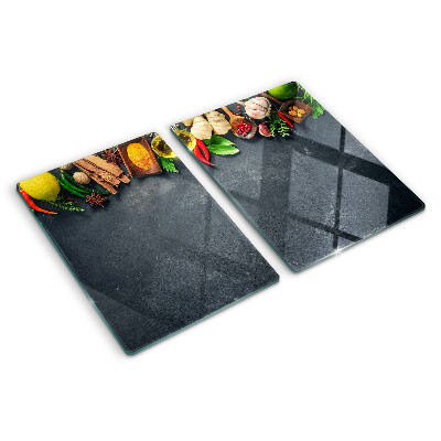 Krájecí prkénko skleněné Kuchyňské koření a ingredience
