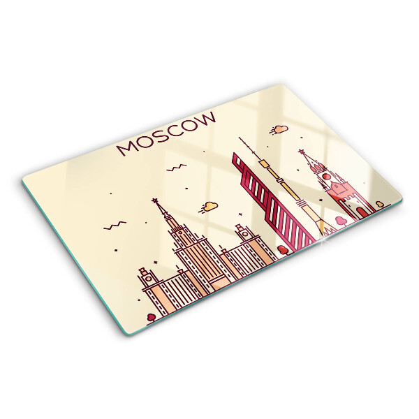 Skleněná krájecí deska Ilustrace panoramatu Moskvy