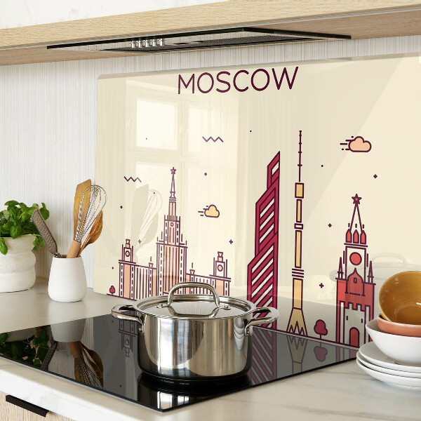 Skleněná krájecí deska Ilustrace panoramatu Moskvy