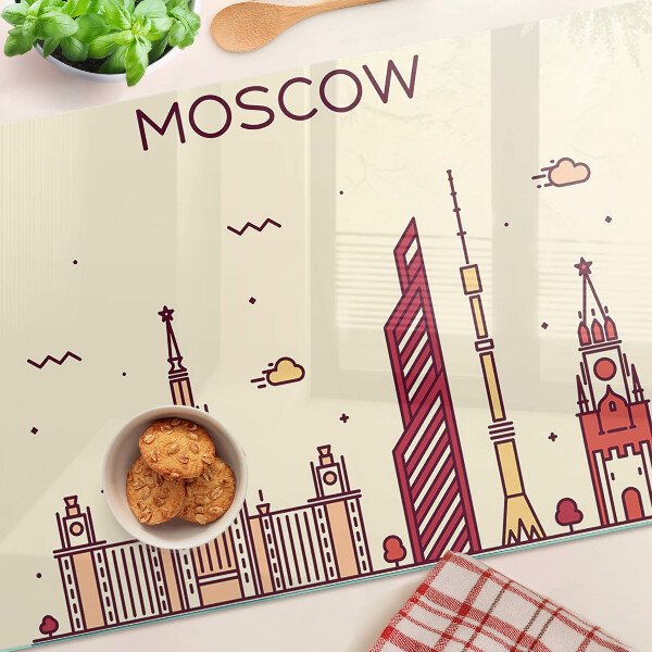 Skleněná krájecí deska Ilustrace panoramatu Moskvy