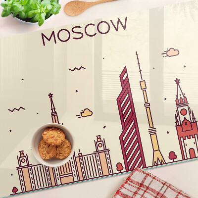Skleněná krájecí deska Ilustrace panoramatu Moskvy