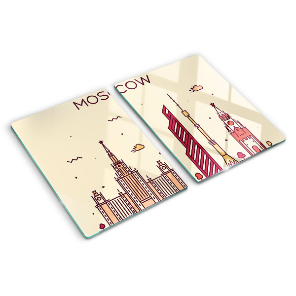 Skleněná krájecí deska Ilustrace panoramatu Moskvy