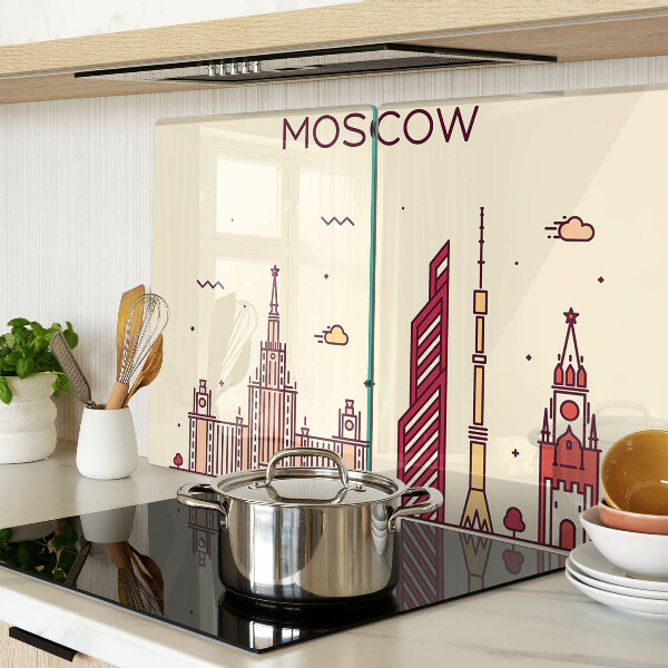 Skleněná krájecí deska Ilustrace panoramatu Moskvy