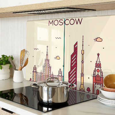 Skleněná krájecí deska Ilustrace panoramatu Moskvy