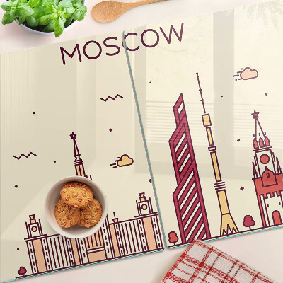 Skleněná krájecí deska Ilustrace panoramatu Moskvy