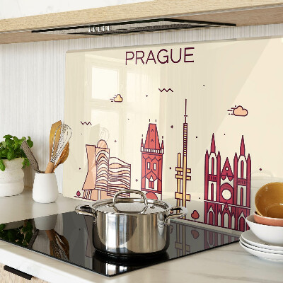 Skleněné krájecí prkénko Praha - výhled na město