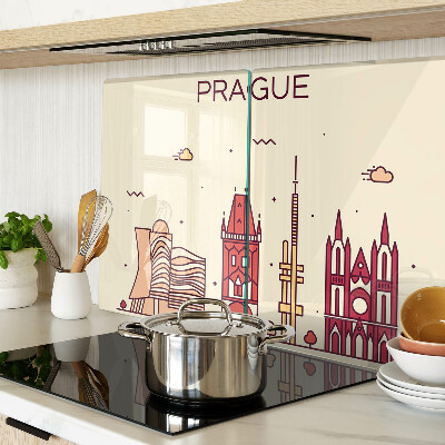 Skleněné krájecí prkénko Praha - výhled na město