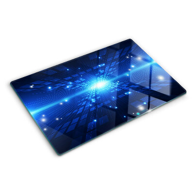 Krájecí prkénko skleněné Technologický vzor v odstínech modré